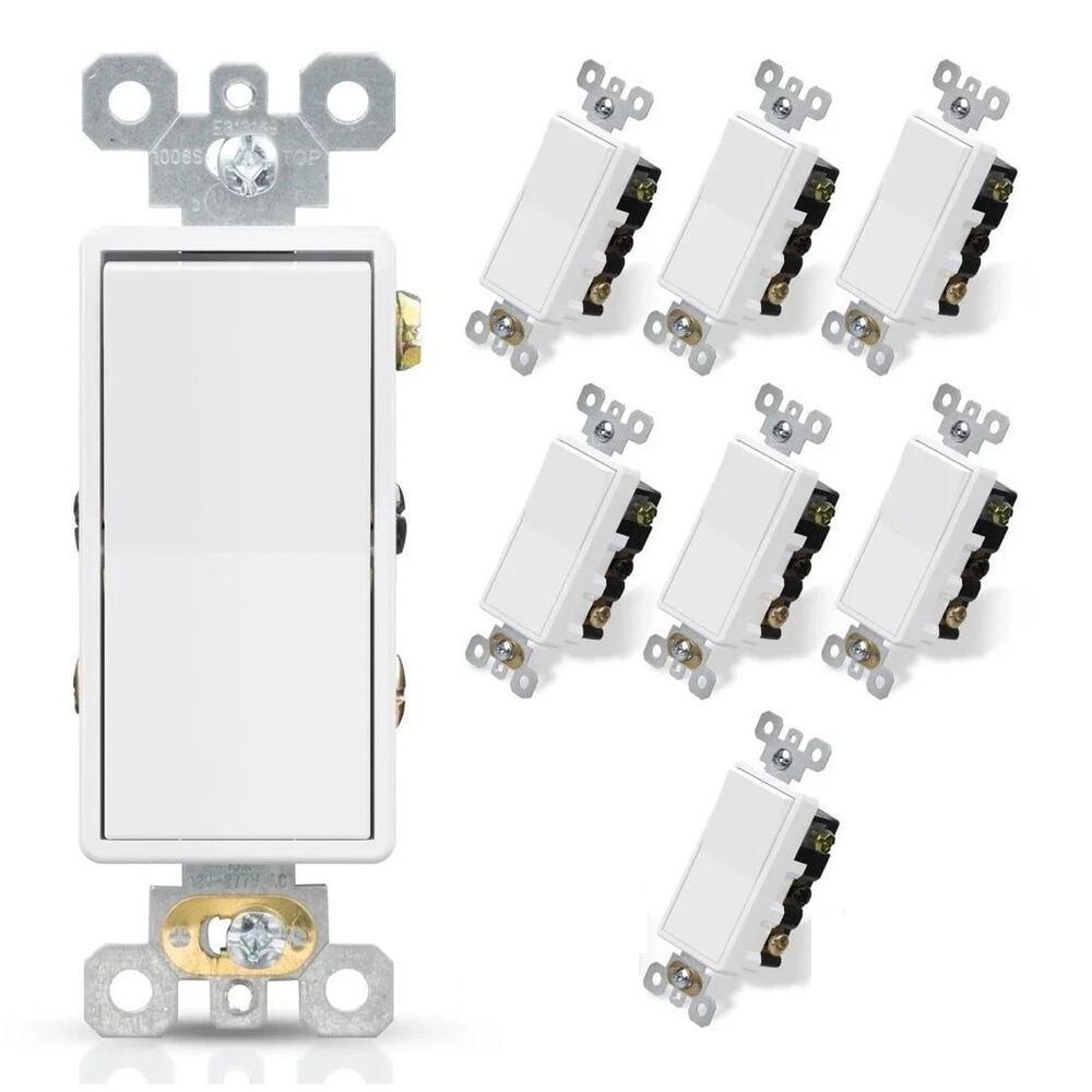 BRAND NEW ~ Set/8 ELEGRP 4-Way Decorative Light Switch 15A 120/277V Self Ground